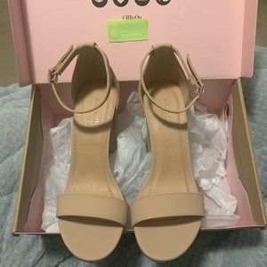 Nude Ankle Strap Heels